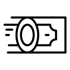 Poster - Dollar money transfer icon. Outline Dollar money transfer vector icon for web design isolated on white background