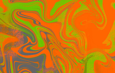 Poster - Abstract wavy vibrant facture. Splashed liquid paints. Psychedelic trippy effect. Distortion. Creative graphic design. Colorful artistic illustration. Digital art. Wallpapers for desktop.