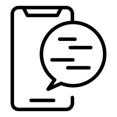 Poster - Phone chat icon. Outline phone chat vector icon for web design isolated on white background