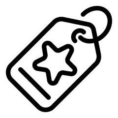 Poster - Star sale tag icon. Outline Star sale tag vector icon for web design isolated on white background