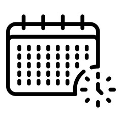 Poster - Calendar time management icon. Outline Calendar time management vector icon for web design isolated on white background