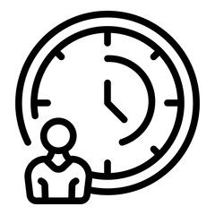 Poster - Office time management icon. Outline Office time management vector icon for web design isolated on white background