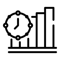 Poster - Graph time management icon. Outline graph time management vector icon for web design isolated on white background