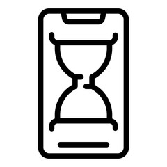 Poster - Smartphone time management icon. Outline Smartphone time management vector icon for web design isolated on white background