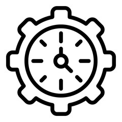 Poster - Clock gear wheel icon. Outline Clock gear wheel vector icon for web design isolated on white background