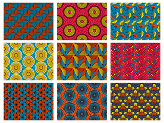 african wax pattern. abstract floral seamless ornament, vintage decorative african textile vector ba