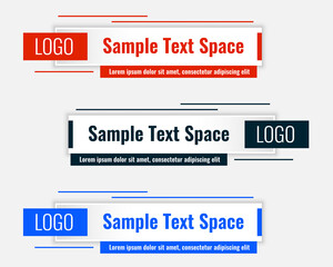 Wall Mural - rectangular lower third modern template design