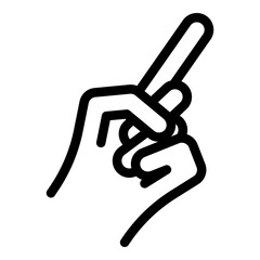 Poster - Hand gesture pistol icon. Outline Hand gesture pistol vector icon for web design isolated on white background