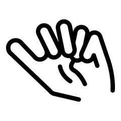 Poster - hand gesture kid icon. outline hand gesture kid vector icon for web design isolated on white backgro