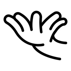 Poster - hand gesture all fingers icon. outline hand gesture all fingers vector icon for web design isolated 