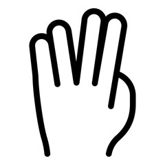 Poster - hand gesture fingers icon. outline hand gesture fingers vector icon for web design isolated on white