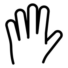 Poster - Hand gesture five fingers icon. Outline Hand gesture five fingers vector icon for web design isolated on white background