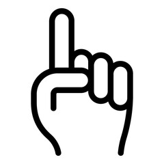 Poster - Hand gesture attention icon. Outline Hand gesture attention vector icon for web design isolated on white background