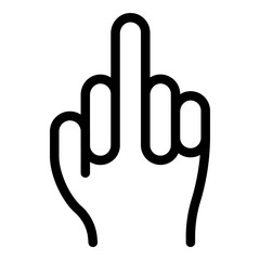 Poster - hand gestures fuck you icon. outline hand gestures fuck you vector icon for web design isolated on w