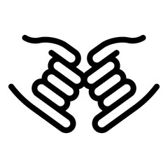 Poster - hand gestures best friends icon. outline hand gestures best friends vector icon for web design isola