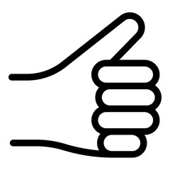 Poster - Hand gesture thumb up icon. Outline Hand gesture thumb up vector icon for web design isolated on white background
