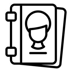 Poster - card profile interface icon. outline card profile interface vector icon for web design isolated on w