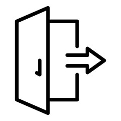 Poster - Exit door interface icon. Outline Exit door interface vector icon for web design isolated on white background