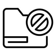 Poster - Closed folder interface icon. Outline Closed folder interface vector icon for web design isolated on white background