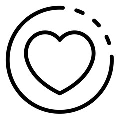 Poster - Heart like interface icon. Outline Heart like interface vector icon for web design isolated on white background