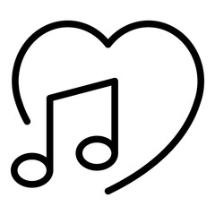 Poster - Like music interface icon. Outline Like music interface vector icon for web design isolated on white background