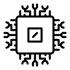 Poster - Processor interface icon. Outline Processor interface vector icon for web design isolated on white background