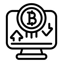 Poster - Blockchain monitor icon. Outline Blockchain monitor vector icon for web design isolated on white background