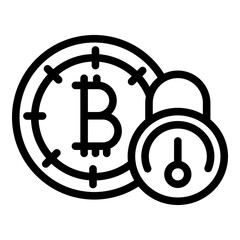 Poster - Blockchain speed icon. Outline Blockchain speed vector icon for web design isolated on white background