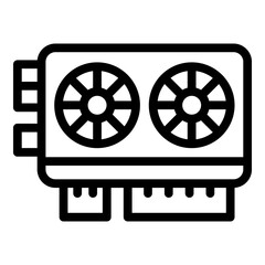 Poster - Blockchain video card icon. Outline Blockchain video card vector icon for web design isolated on white background
