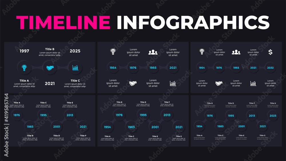 Timeline Neumorphic Vector Infographic. Presentation slide template ...
