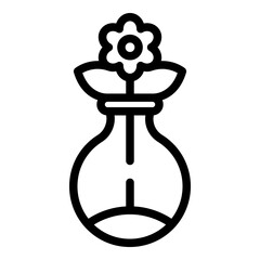 Poster - Scientist flower flask icon. Outline Scientist flower flask vector icon for web design isolated on white background