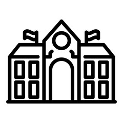 Poster - School campus icon. Outline School campus vector icon for web design isolated on white background