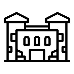 Poster - Old campus icon. Outline Old campus vector icon for web design isolated on white background