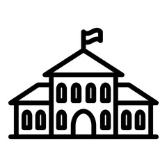 Poster - Middle campus icon. Outline Middle campus vector icon for web design isolated on white background