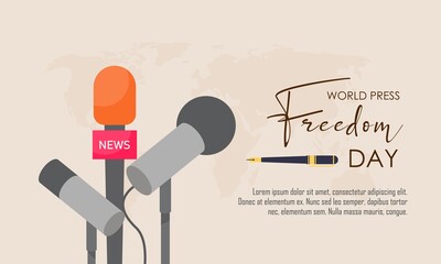 Flat design world press freedom day illustration