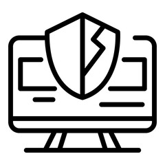 Poster - Computer antivirus icon. Outline computer antivirus vector icon for web design isolated on white background