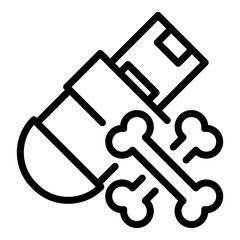 Poster - Stick malware icon. Outline stick malware vector icon for web design isolated on white background