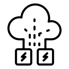 Poster - Cloud memory attack icon. Outline cloud memory attack vector icon for web design isolated on white background