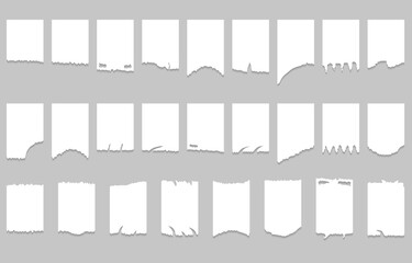 Poster - Set of ripped and torn paper background. Vector illustration.