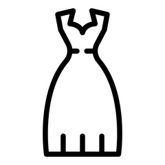 Poster - Long wedding dress icon. Outline long wedding dress vector icon for web design isolated on white background