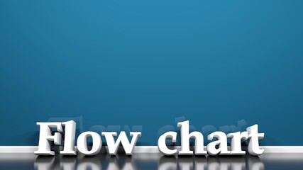 Flow chart blue background page - 3D rendering illustration