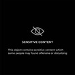 Sensitive Content Sign Warning For Website and Social Media Photos Images Videos Dark Background Vector