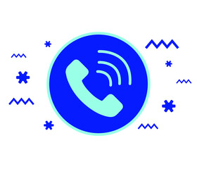 Fototapete - Telephone receiver, telephone icon on white background.
