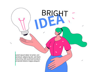 Wall Mural - Bright idea - modern colorful line design style web banner