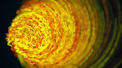 Poster - Bright funnel of random lines, computer generated. 3d rendering of an abstract spiral background.
