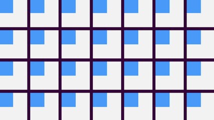 Aufkleber - Geometric pattern loop. Circles, squares animation. Modernist abstract background. Bauhaus Design style. Blue, white, pink, purple, yellow.