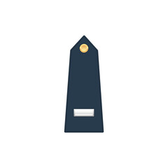 Marine officer military rank of first lieutenant isolated stripe on uniform. Vector insignia of soldier staff, naval emblem sign. Enlisted military rank, United States armed forces army chevron