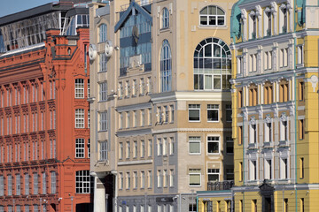 Wall Mural - Beautiful old colorful houses on Yakimanskaya embankment, Moscow, Russia