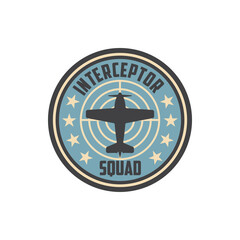interceptor squad army chevron insignia on non-commissioned officers uniform isolated patch with mil
