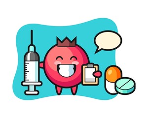 Mascot illustration of cranberry as a doctor